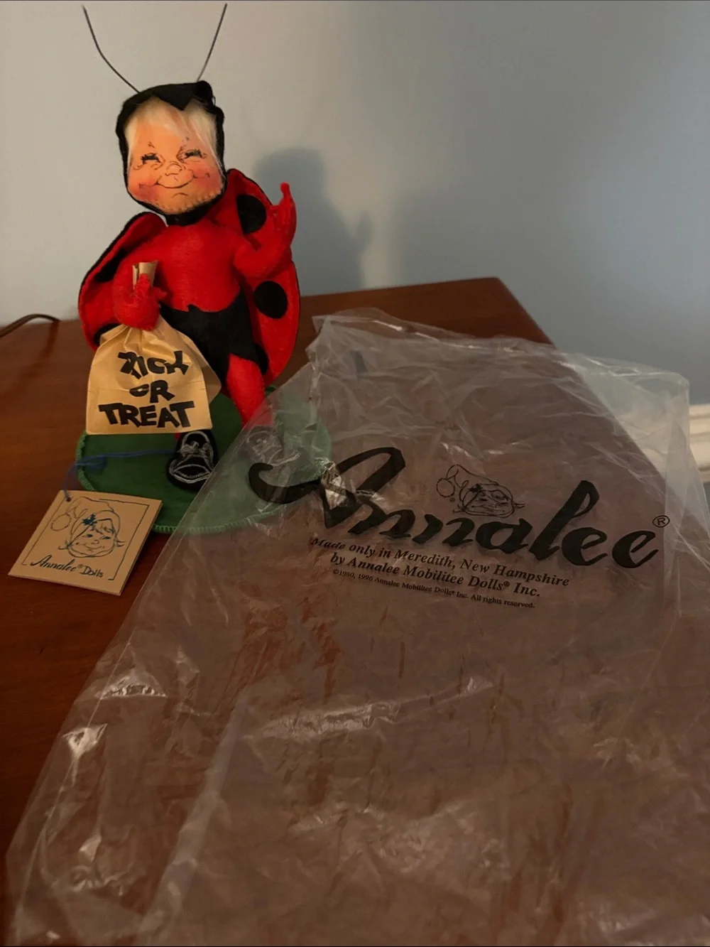 ANNALEE 1996 Vintage Ladybug Trick-or-Treat Doll - Red